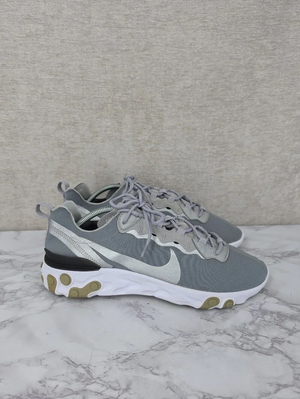 Nike React Element 55 Sneakers Silver Grey White Men's Size 12.5